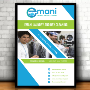 Emani Laundry and Dry Cleaning Poster | Diseño de Póster por Maxo-Biz