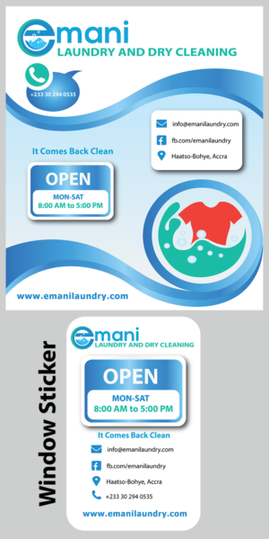 Emani Laundry and Dry Cleaning Poster | Diseño de Póster por IndreDesign