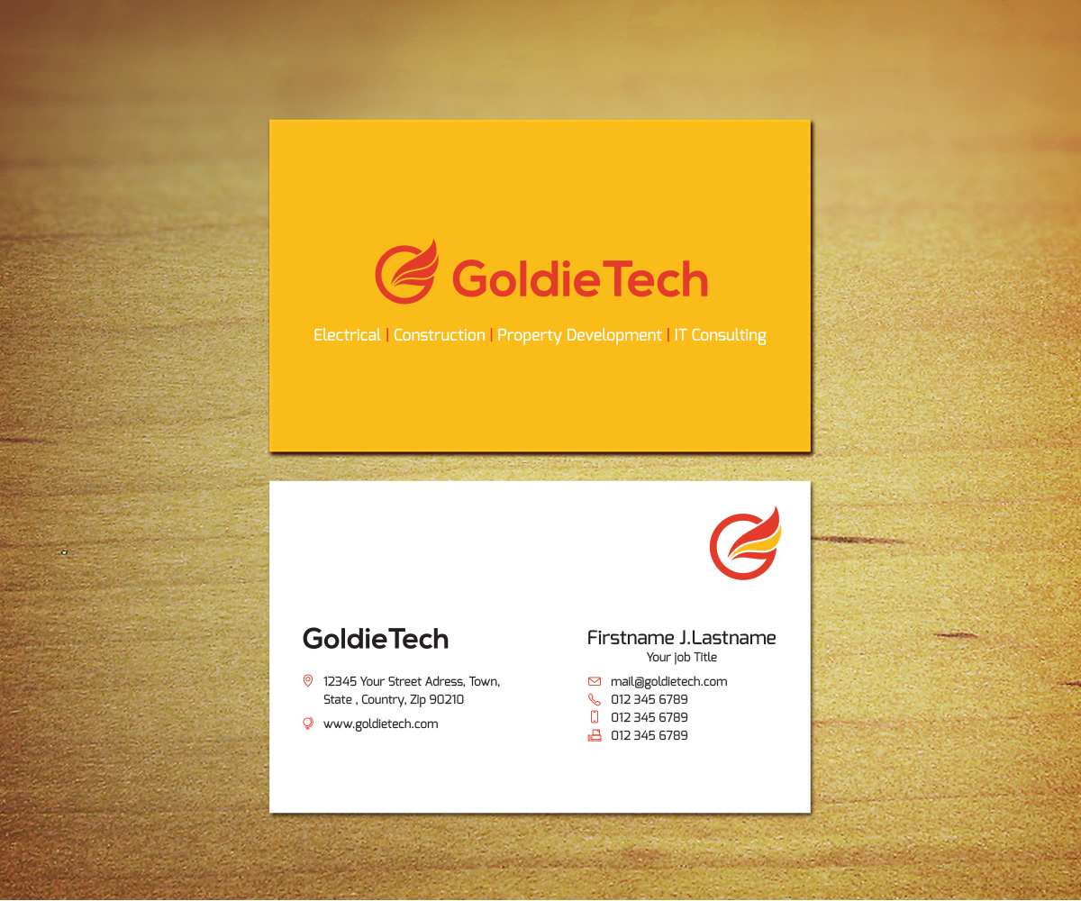 Business Card Design by mouallem zoheir for Goldie Tech Investment Ltd | Design #2943089