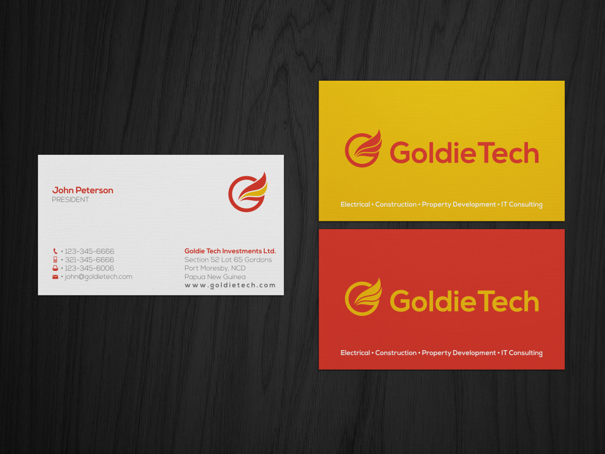 Business Card Design by HYPdesign for Goldie Tech Investment Ltd | Design #2943006