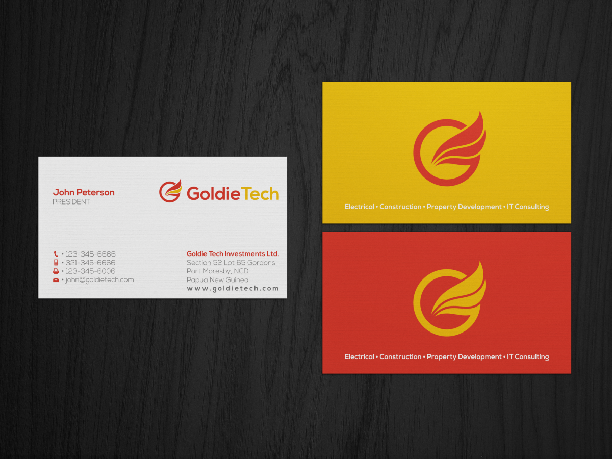Diseño de Tarjeta de Presentación por HYPdesign para Goldie Tech Investment Ltd | Diseño #2943015
