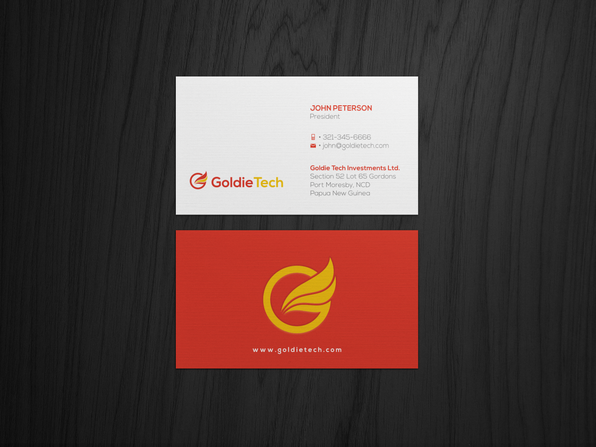 Business Card Design by HYPdesign for Goldie Tech Investment Ltd | Design #2954220