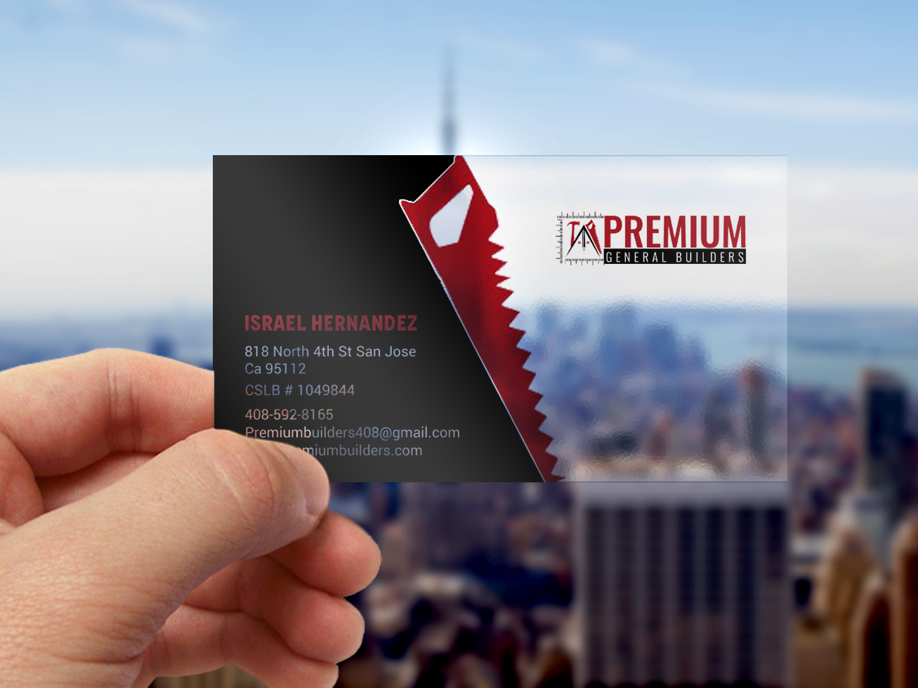 Design de Carte de Visite par chandrayaan.creative pour Premium General Builders | Design #20975608