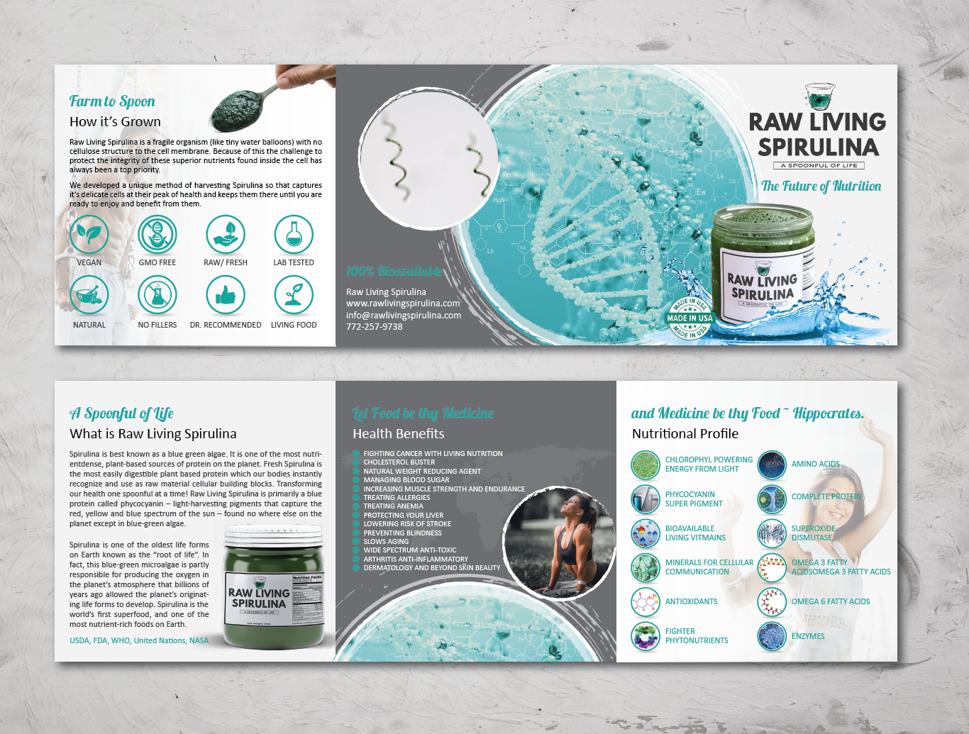 Diseño de Flyer por alex989 para Raw Living Spirulina | Diseño #21032006