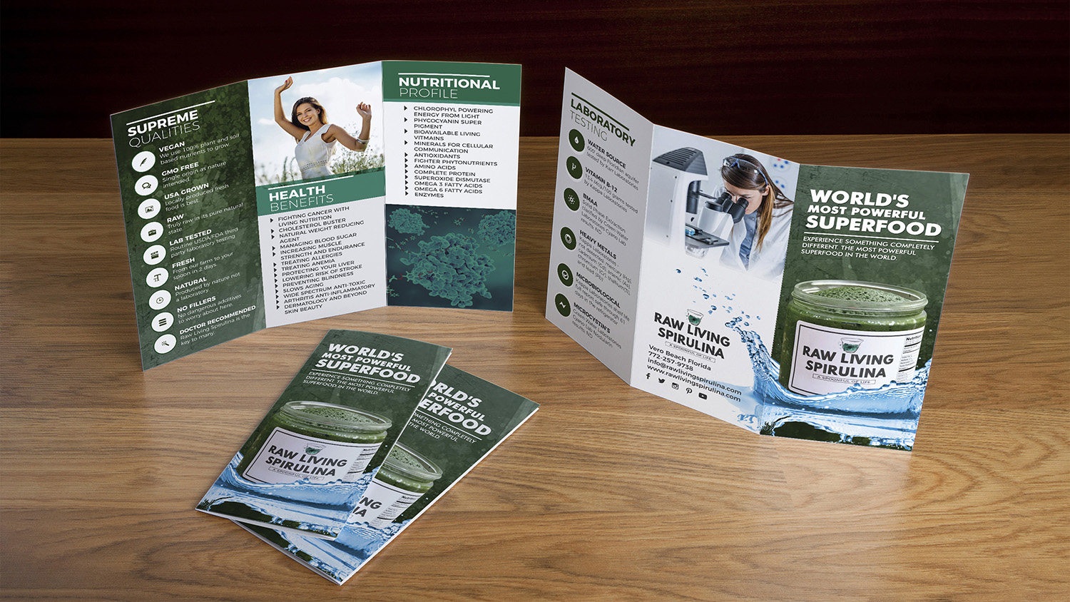 Diseño de Flyer por Deziners Zone para Raw Living Spirulina | Diseño #20984474