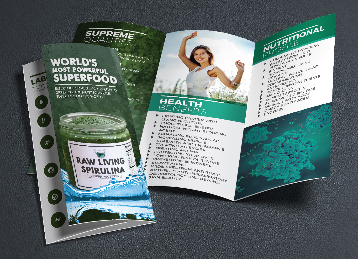 Diseño de Flyer por Deziners Zone para Raw Living Spirulina | Diseño #20984475