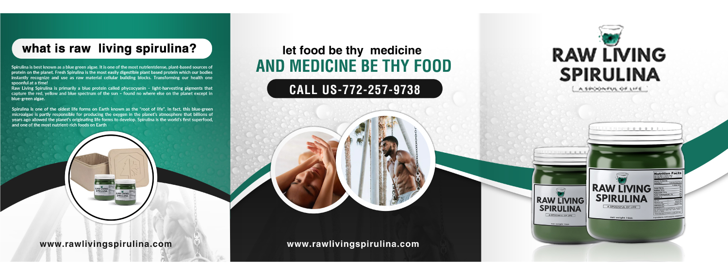 Diseño de Flyer por LAXMI DESIGNHUB para Raw Living Spirulina | Diseño #21021882