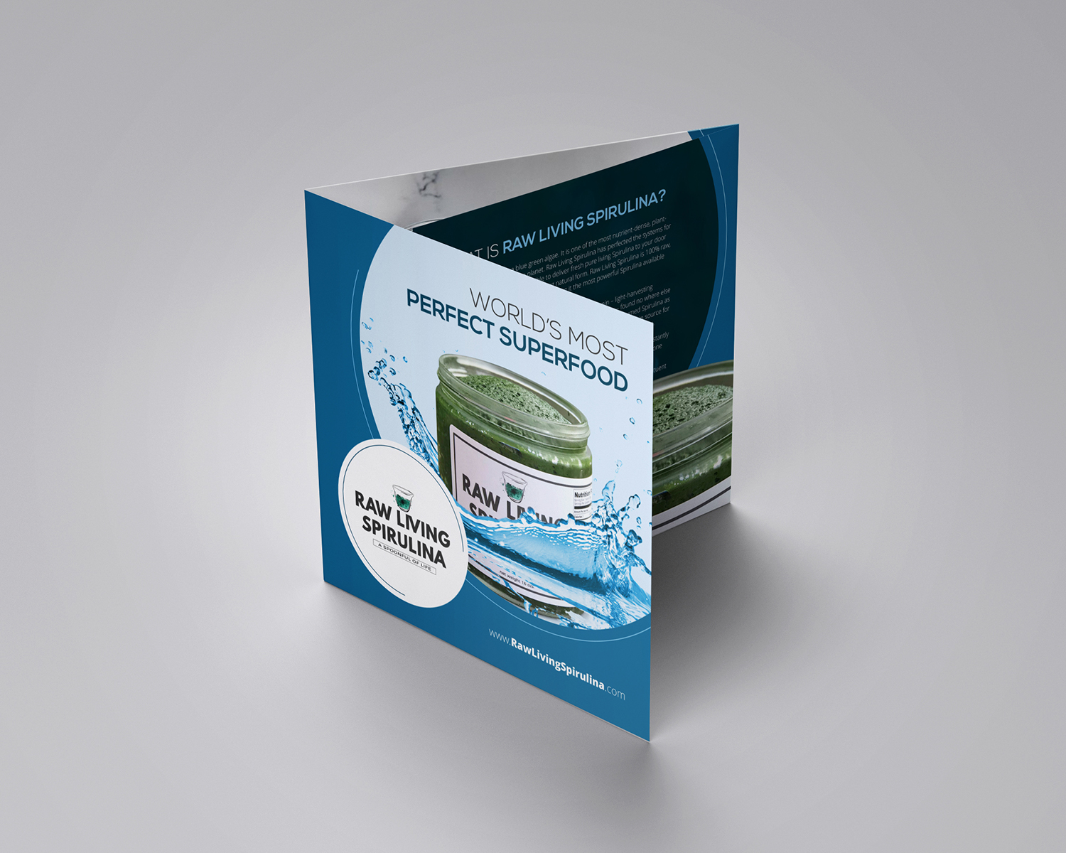 Diseño de Flyer por ecorokerz para Raw Living Spirulina | Diseño #20984759