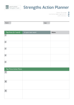 Gallup StrengthsFinder trainer needs a worksheet for participants in corporate workshops | Graphic Design by Miketerashi
