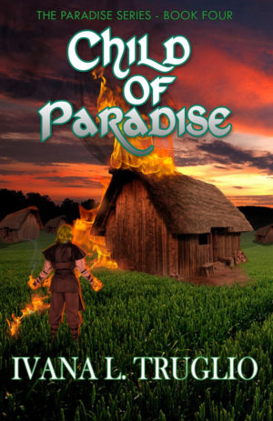 Fantasy book cover with burning house | Design de Couverture de Livre par edge design