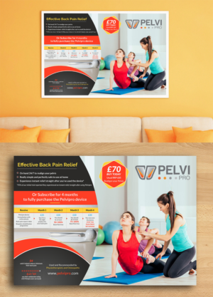 Graphic for an A3 poster advertising a lower back pain device | Design Graphique par ecorokerz
