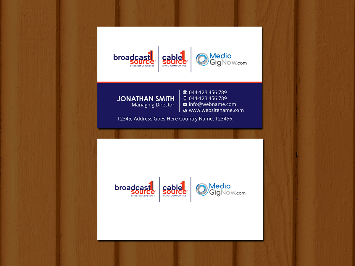 Business Card Design by Creations Box 2015 for Broadcast1Source | Design #21022563