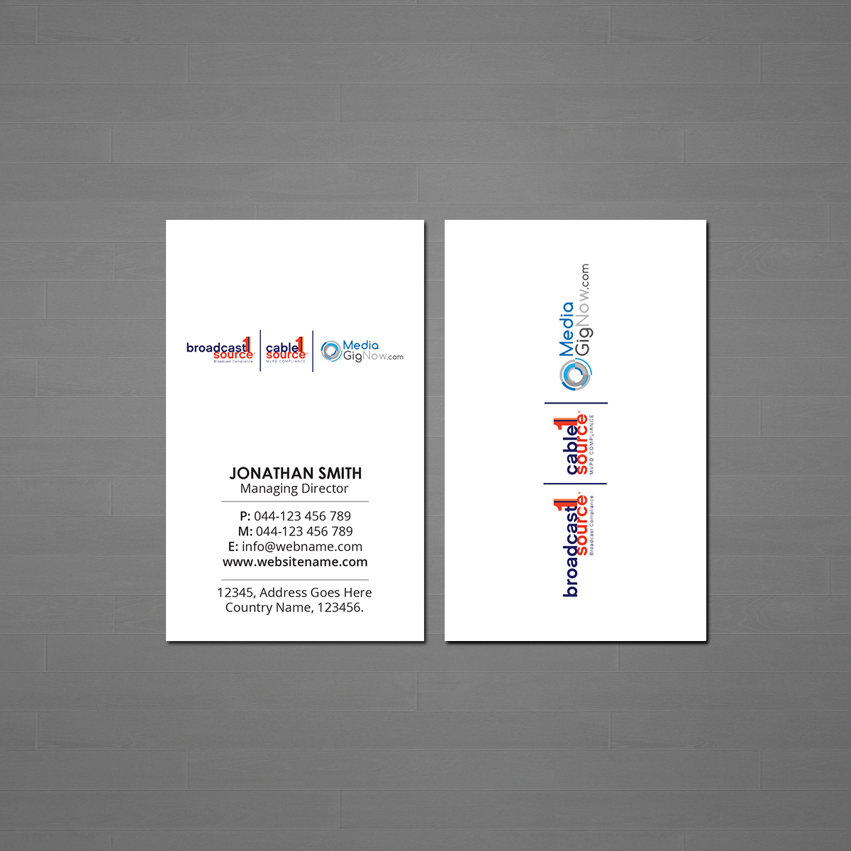 Visitenkarten-Design von Creations Box 2015 für Broadcast1Source | Design #21022566