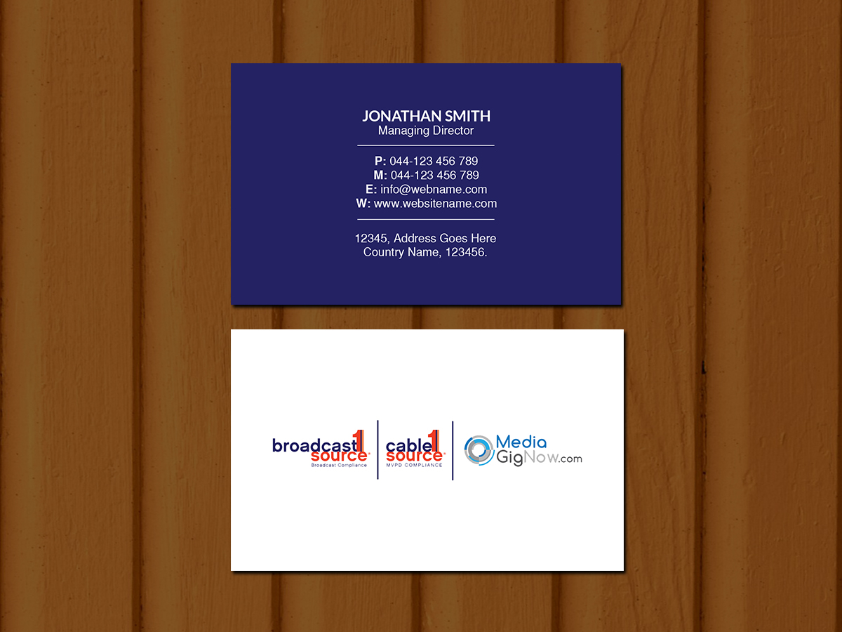 Business Card Design by Creations Box 2015 for Broadcast1Source | Design #21022569