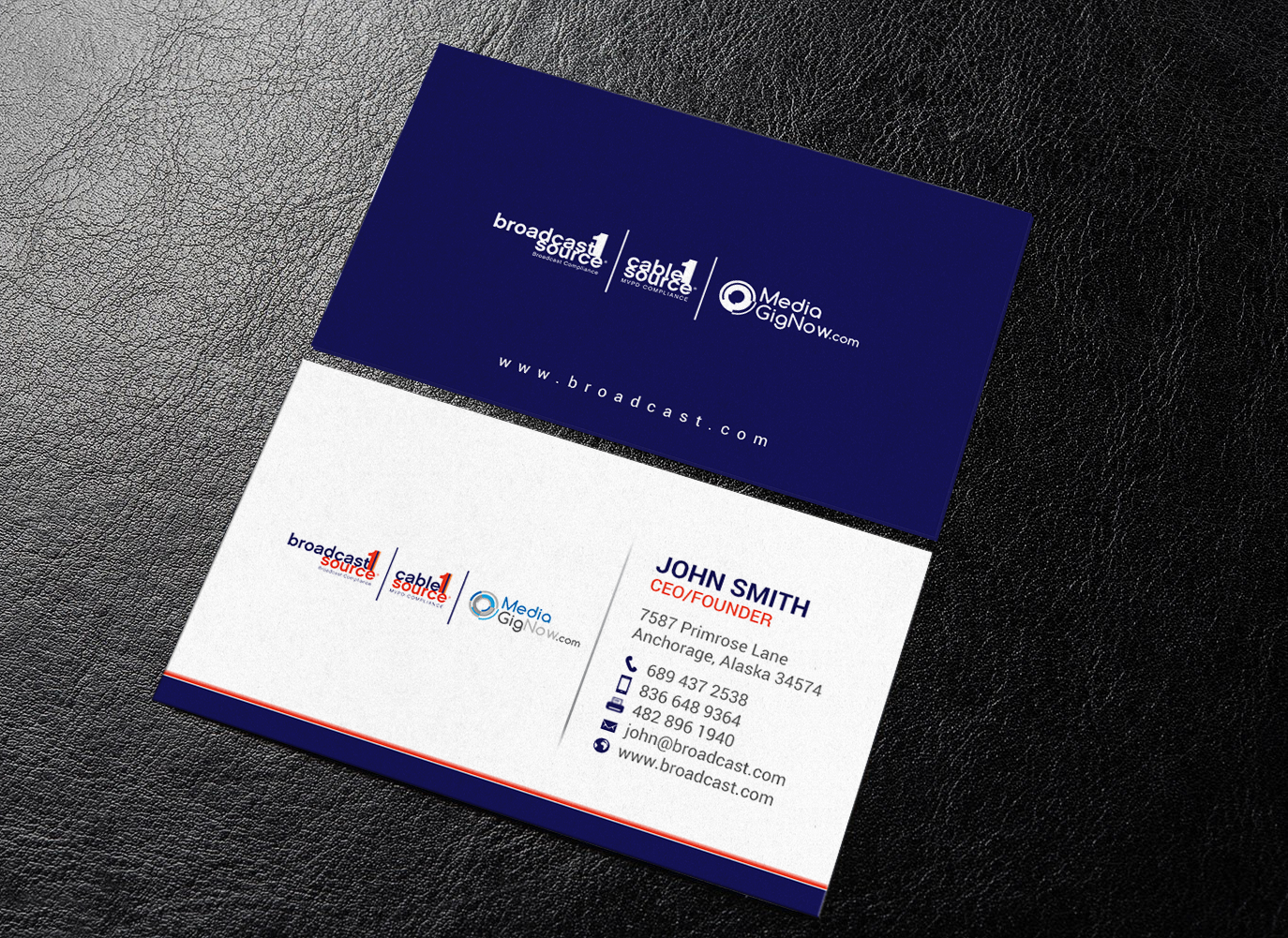 Business Card Design by chandrayaan.creative for Broadcast1Source | Design #21026059