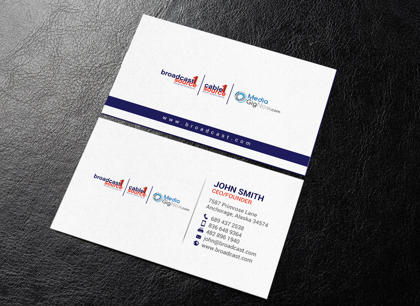 Business Card Design by chandrayaan.creative for Broadcast1Source | Design #21026060