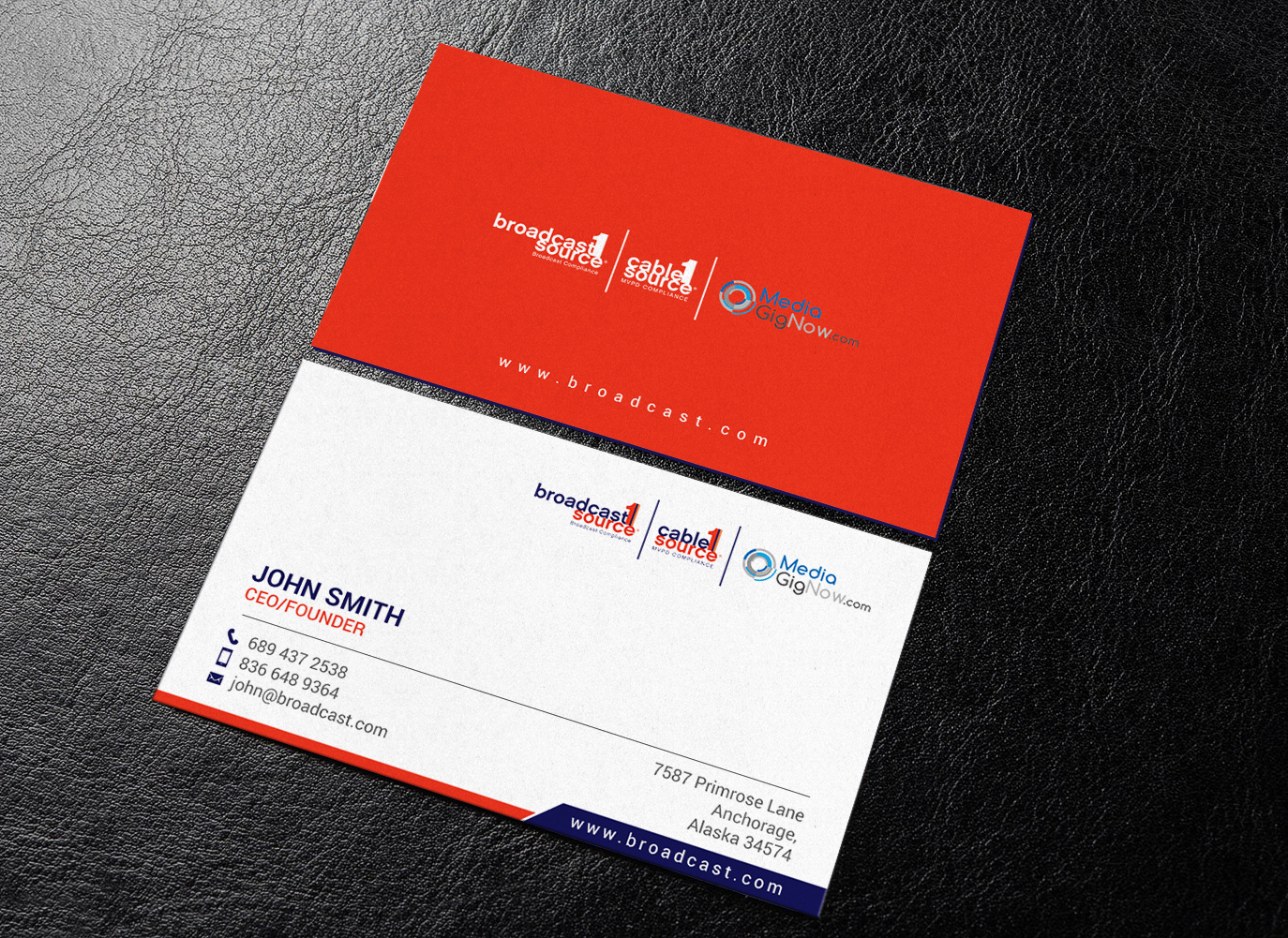 Diseño de Tarjeta de Presentación por chandrayaan.creative para Broadcast1Source | Diseño #21026069