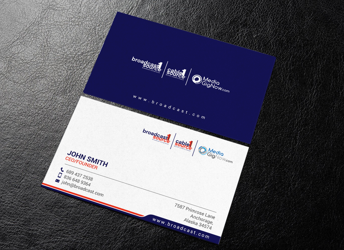 Business Card Design by chandrayaan.creative for Broadcast1Source | Design #21026072