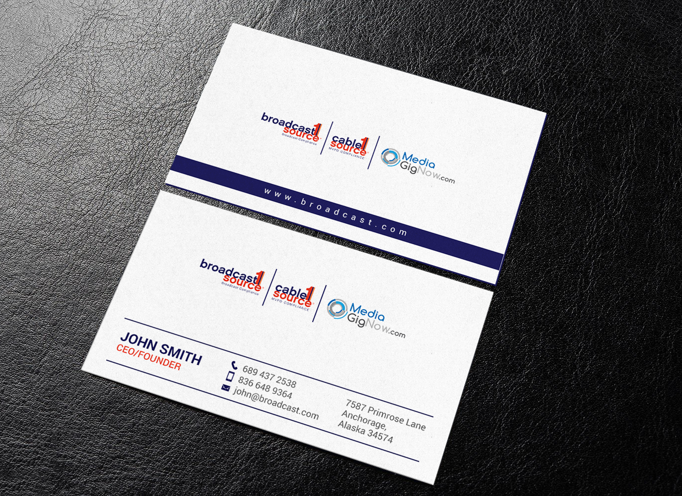 Diseño de Tarjeta de Presentación por chandrayaan.creative para Broadcast1Source | Diseño #21026076