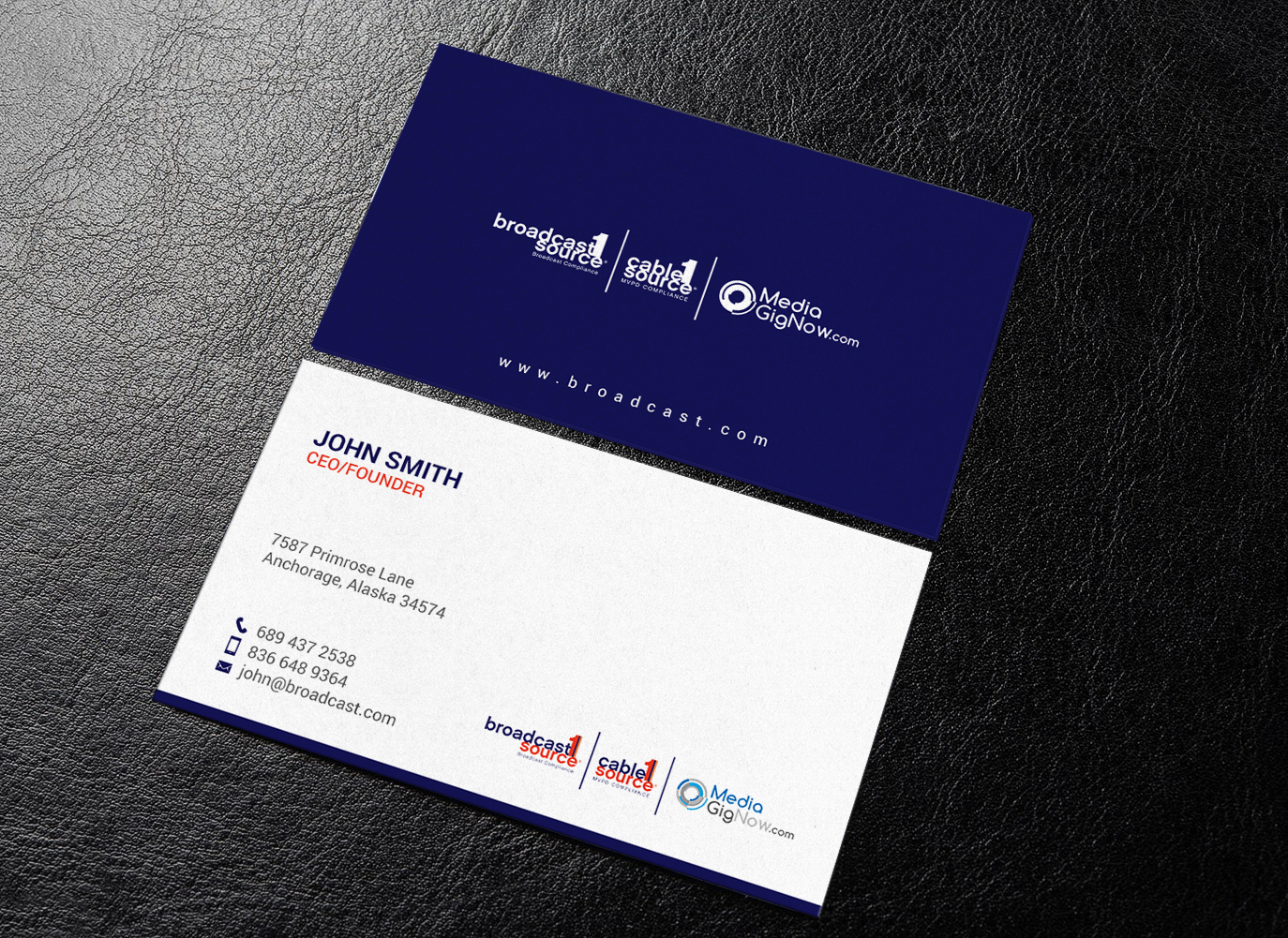 Business Card Design by chandrayaan.creative for Broadcast1Source | Design #21026079