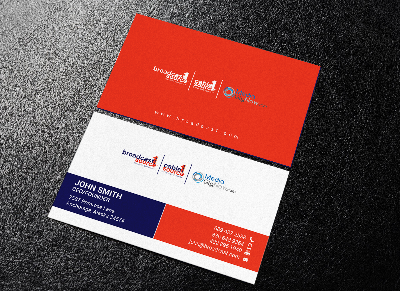 Business Card Design by chandrayaan.creative for Broadcast1Source | Design #21026080