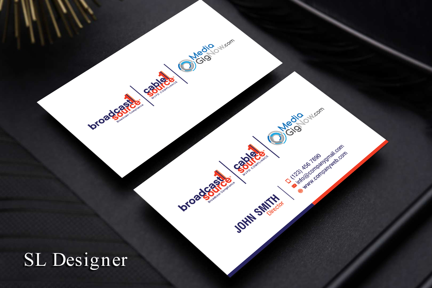 Business Card Design by SL Designer for Broadcast1Source | Design #21050569