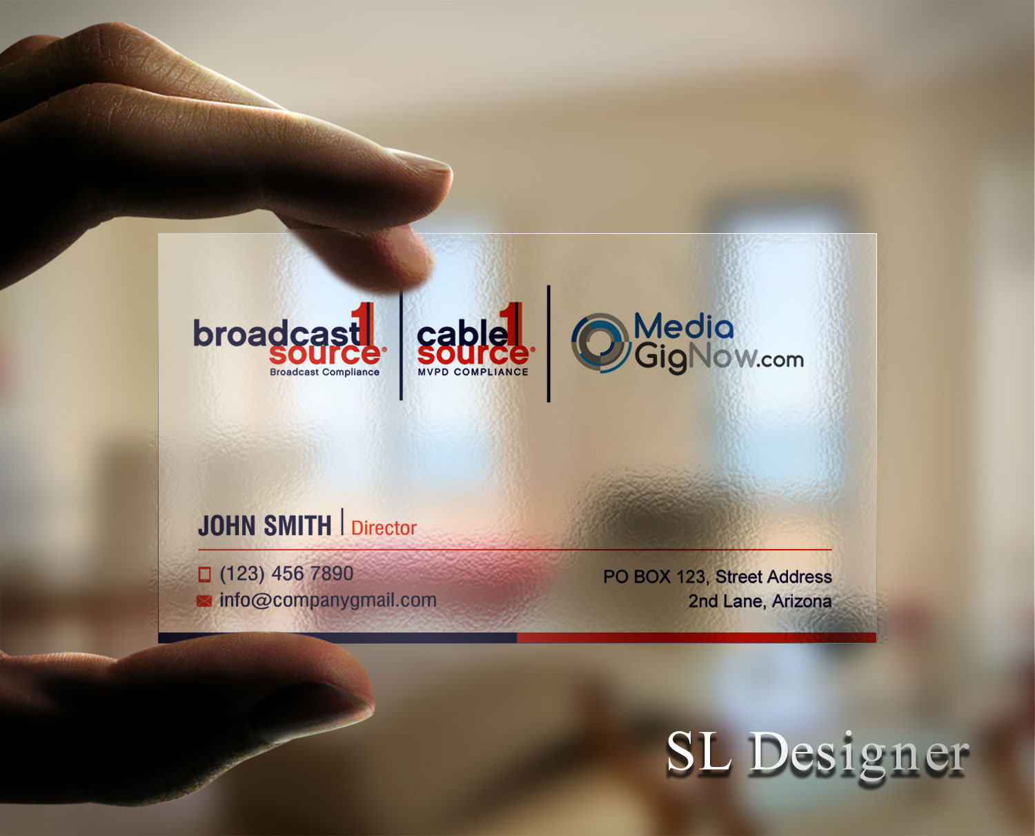 Business Card Design by SL Designer for Broadcast1Source | Design #21050582