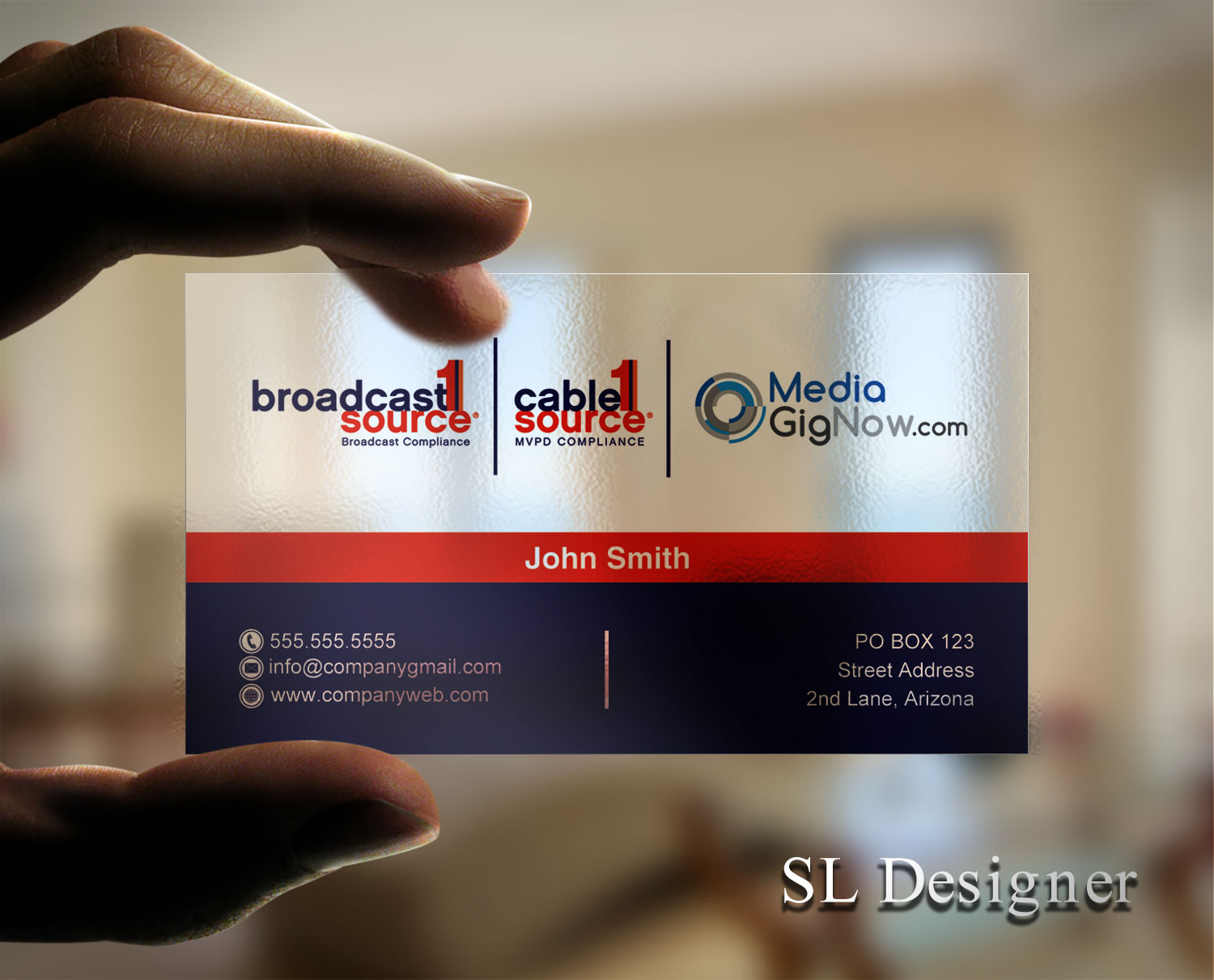 Business Card Design by SL Designer for Broadcast1Source | Design #21050583