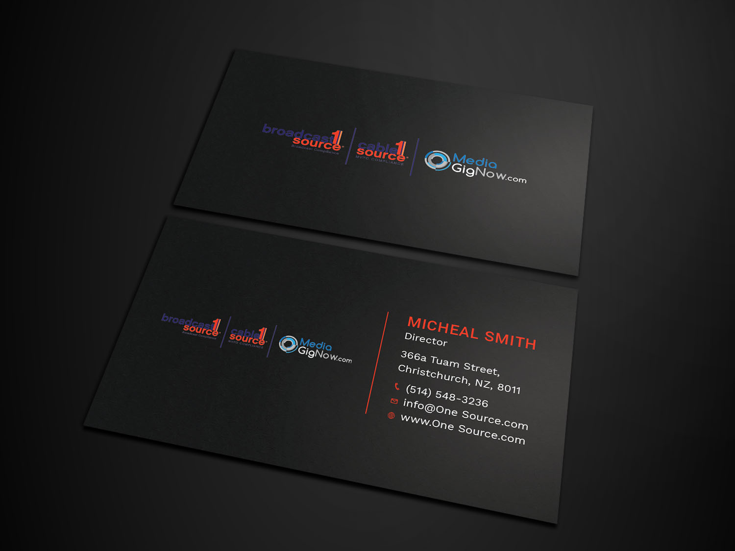 Business Card Design by Tripti Ranjan Gain for Broadcast1Source | Design #21028284