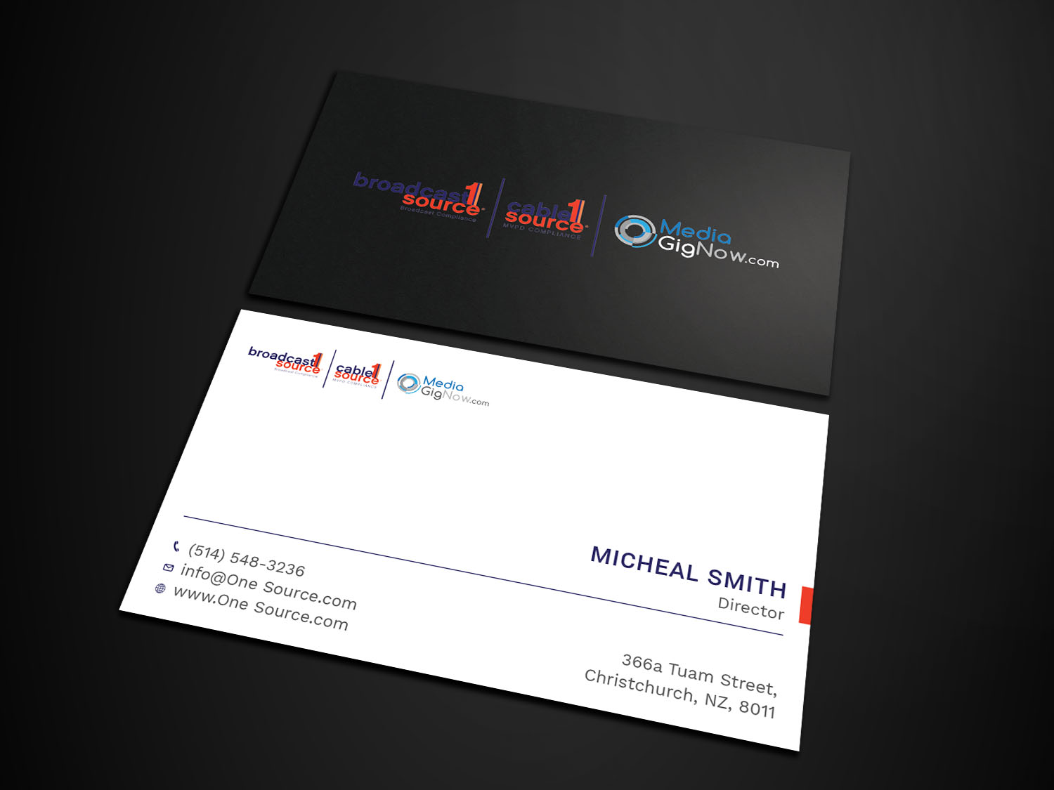 Business Card Design by Tripti Ranjan Gain for Broadcast1Source | Design #21028291