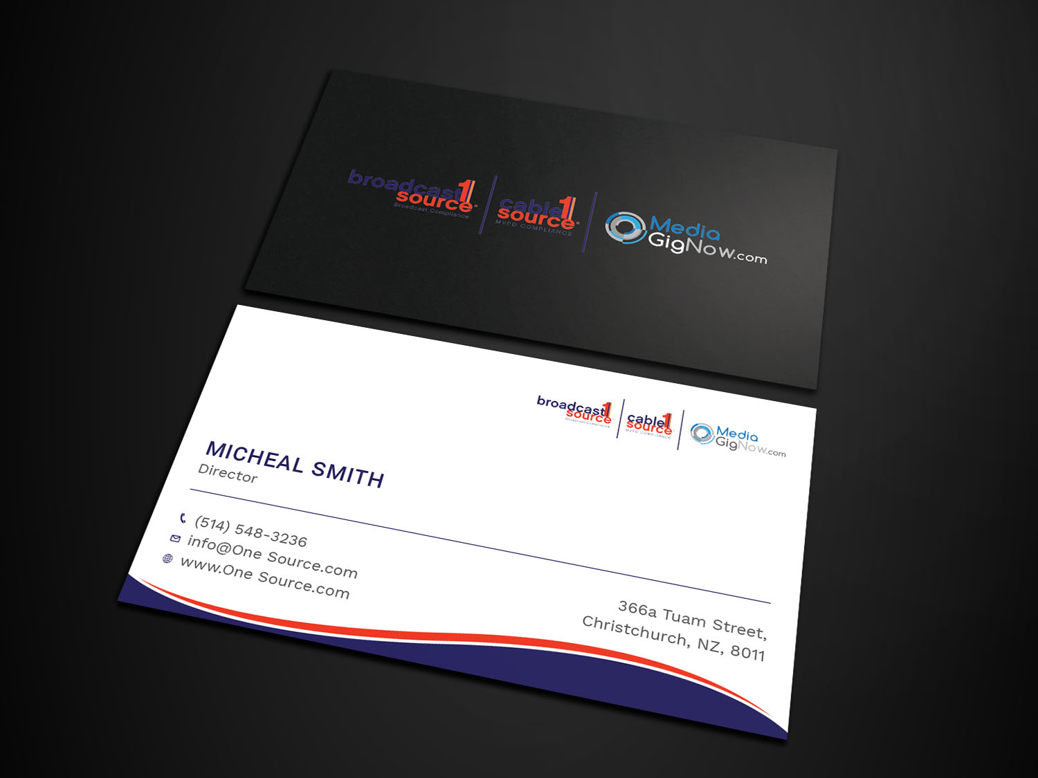Business Card Design by Tripti Ranjan Gain for Broadcast1Source | Design #21028292