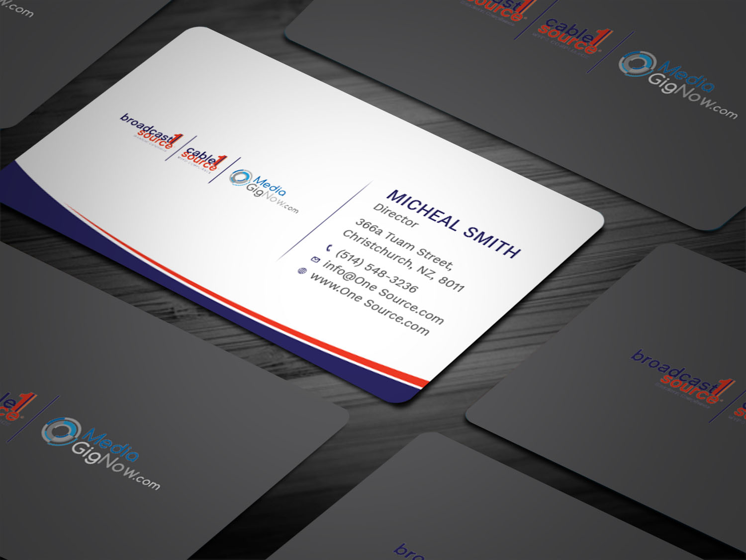 Diseño de Tarjeta de Presentación por Tripti Ranjan Gain para Broadcast1Source | Diseño #21028294