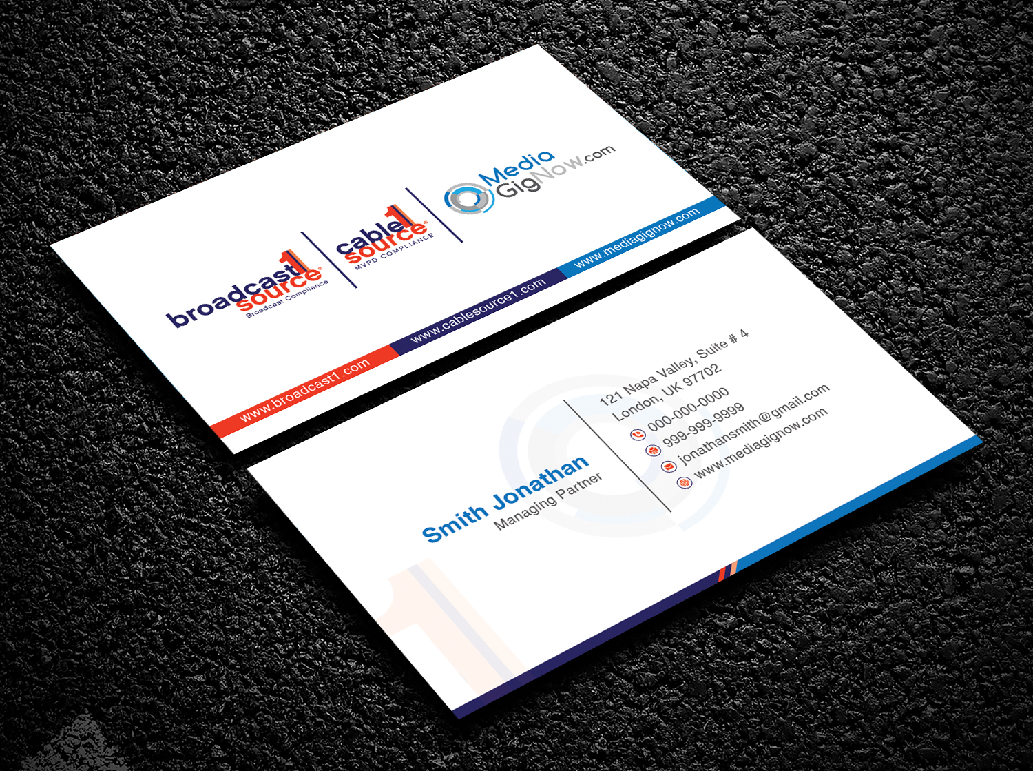 Diseño de Tarjeta de Presentación por Bold Pixels para Broadcast1Source | Diseño #21027988