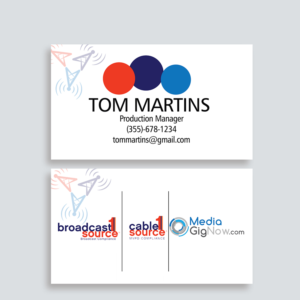 Diseño de Tarjeta de Presentación por David 56 para Broadcast1Source | Diseño #21066025