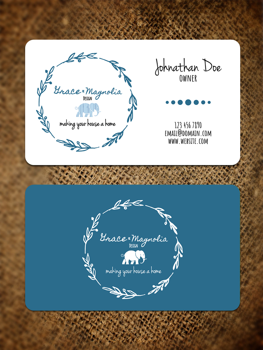 Diseño de Tarjeta de Presentación por JK18 para Grace and Magnolia Design | Diseño #21018914