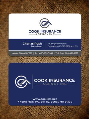 Diseño de Tarjeta de Presentación por JK18 para Cook Insurance Agency | Diseño: #21016397