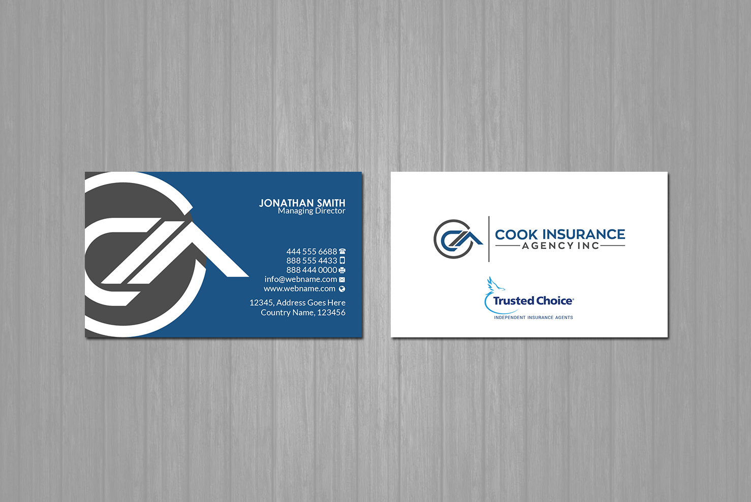 Business Card Design by Creations Box 2015 for Cook Insurance Agency | Design #21014835