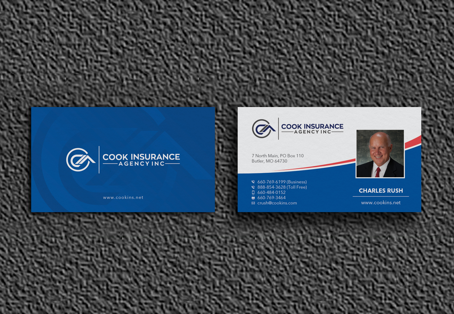 Business Card Design by OxonoArt for Cook Insurance Agency | Design #21050358
