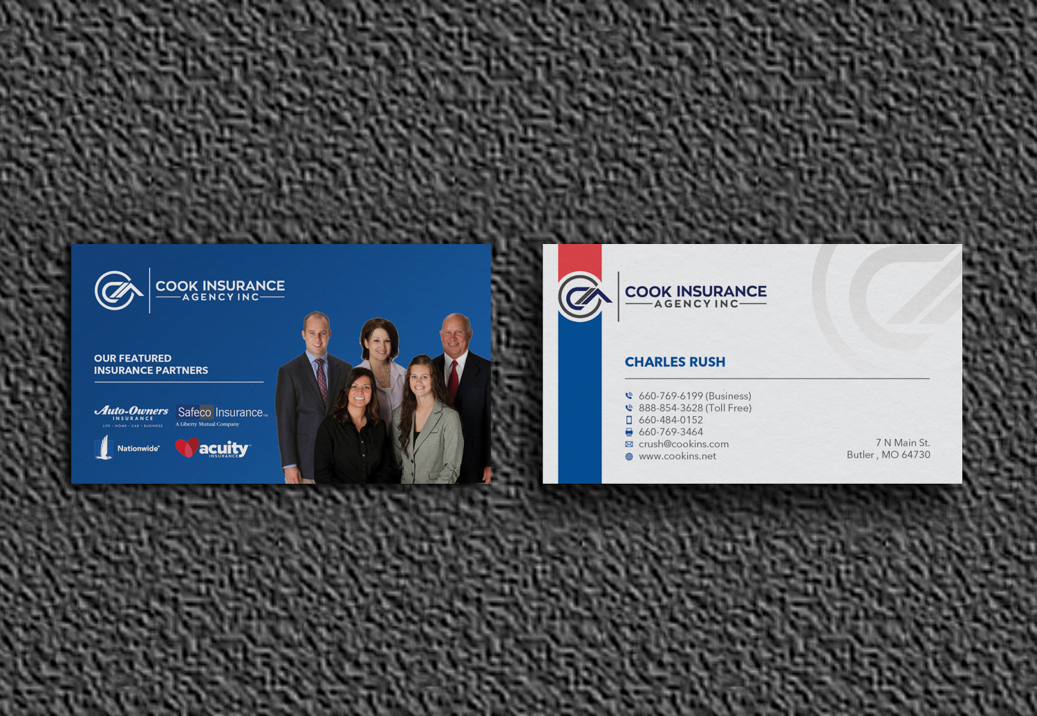 Business Card Design by OxonoArt for Cook Insurance Agency | Design #21052245