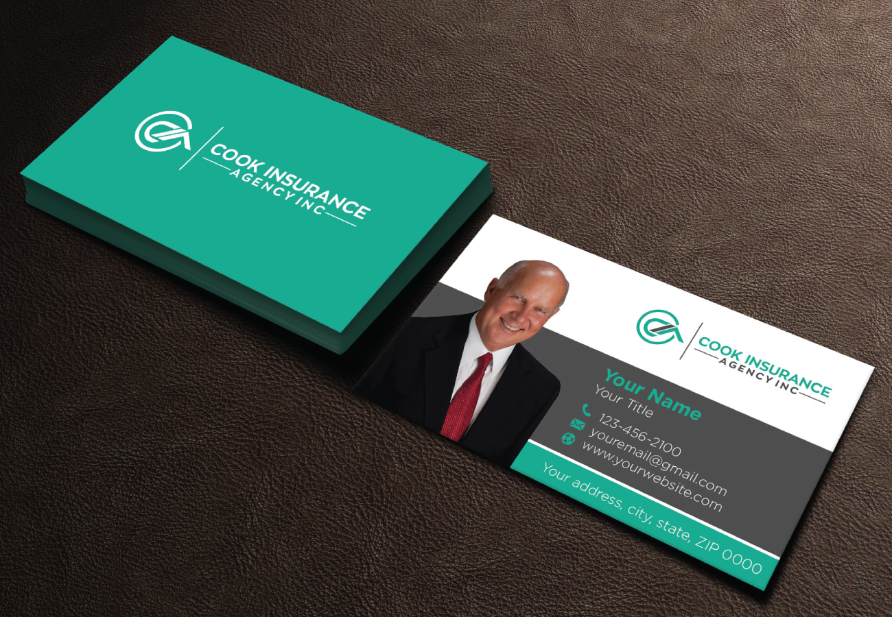 Design de Carte de Visite par LAXMI DESIGNHUB pour Cook Insurance Agency | Design #21011076