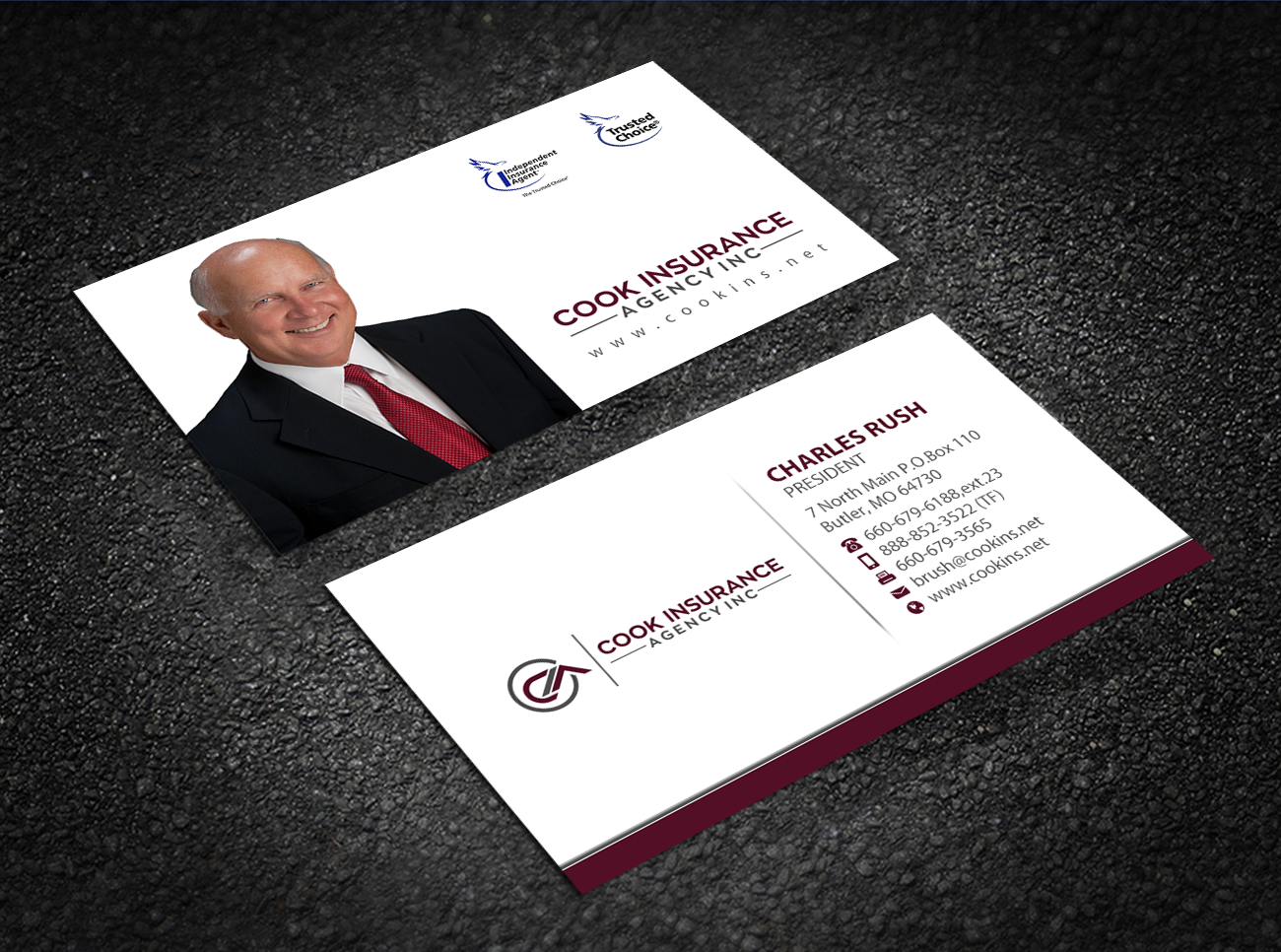 Business Card Design by Brand aid for Cook Insurance Agency | Design #21009642