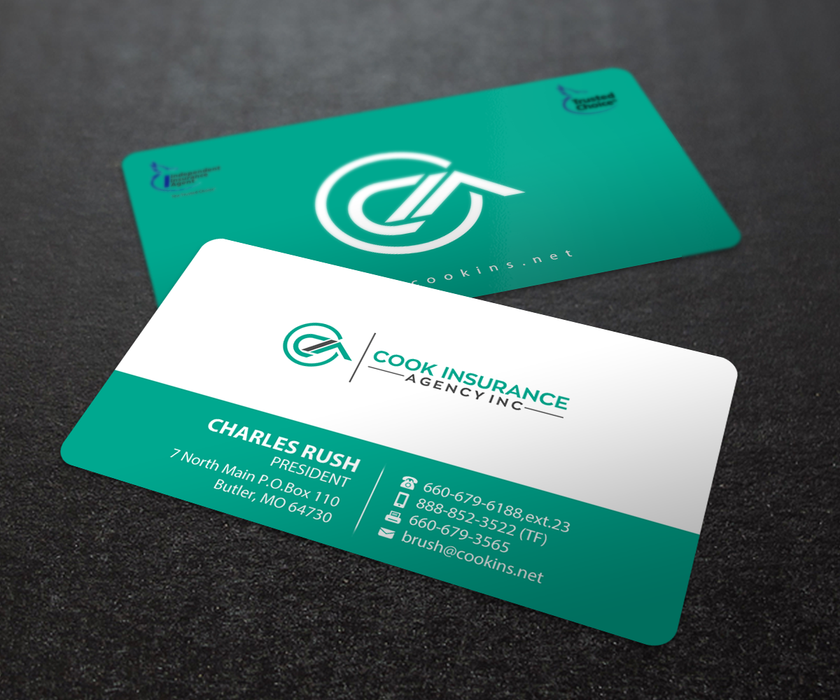 Business Card Design by Brand aid for Cook Insurance Agency | Design #21009643