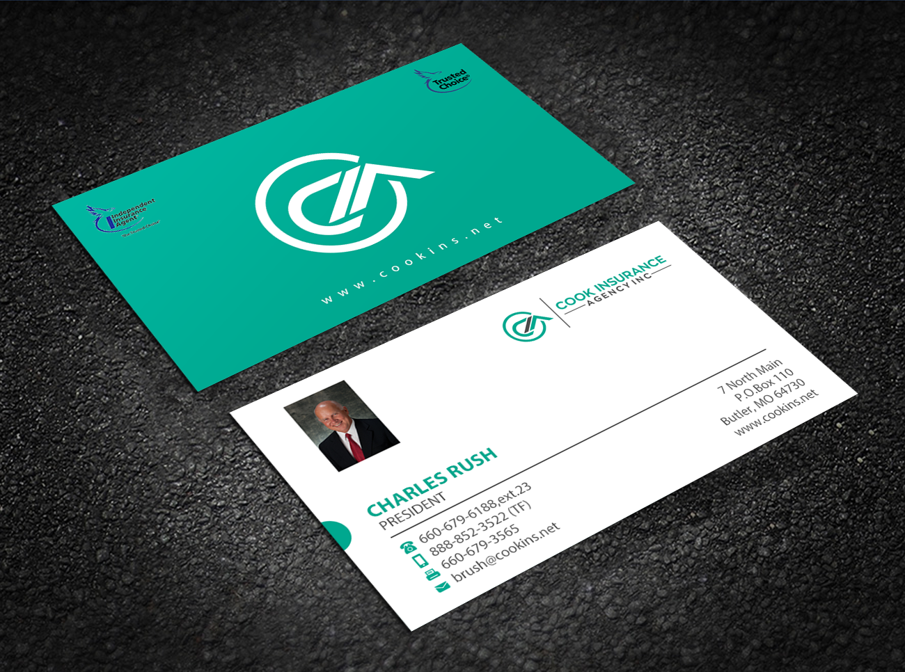 Business Card Design by Brand aid for Cook Insurance Agency | Design #21009644
