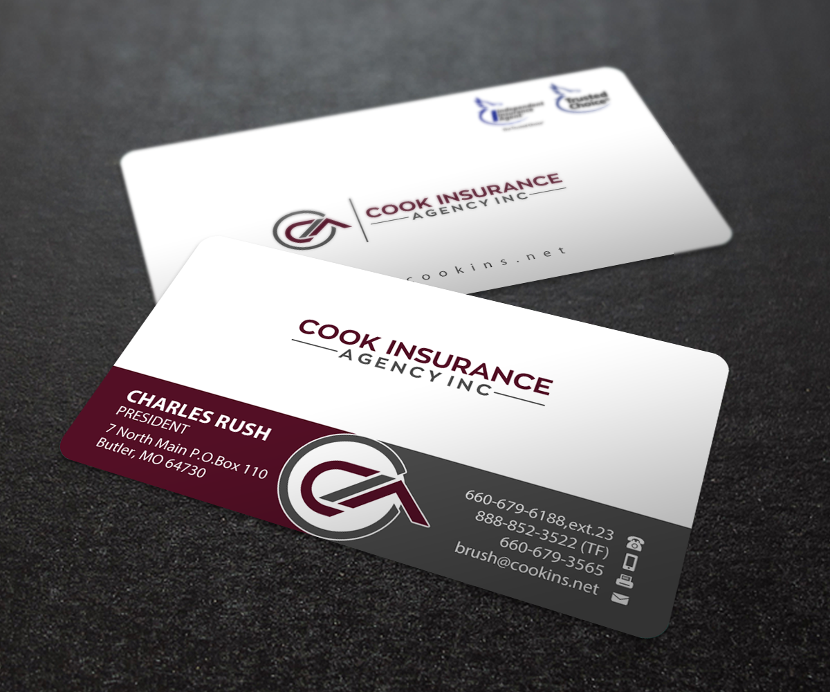 Business Card Design by Brand aid for Cook Insurance Agency | Design #21009649
