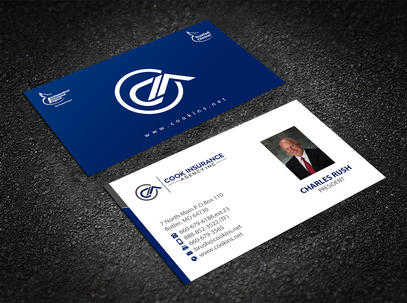 Business Card Design by Brand aid for Cook Insurance Agency | Design #21009650