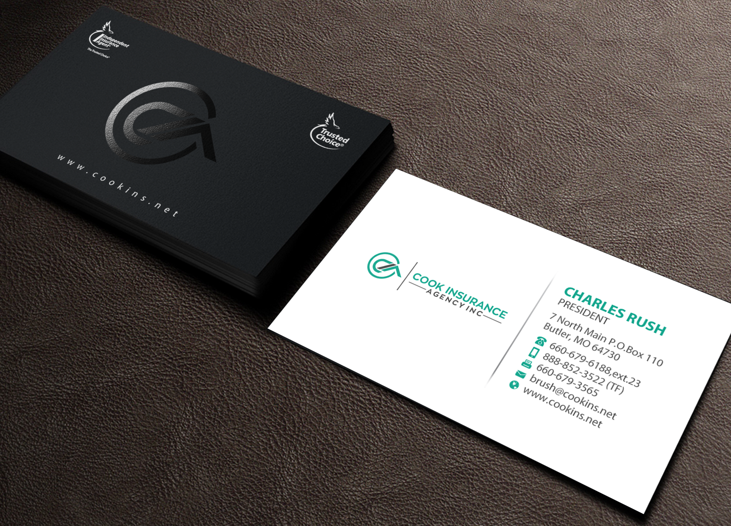 Business Card Design by Brand aid for Cook Insurance Agency | Design #21009664
