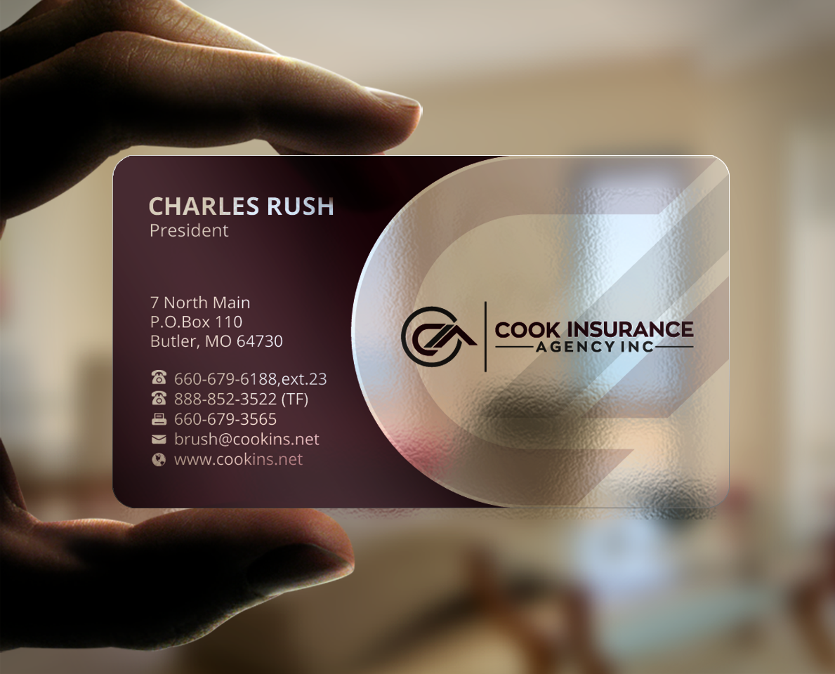 Business Card Design by Brand aid for Cook Insurance Agency | Design #21045501