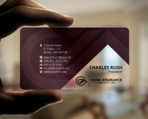 Business Card Design by Brand aid for Cook Insurance Agency | Design: #21045503