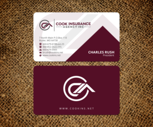 Business Card Design by Brand aid for Cook Insurance Agency | Design: #21045509