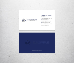 Business Card Design by Tripti Ranjan Gain for Cook Insurance Agency | Design: #21006803